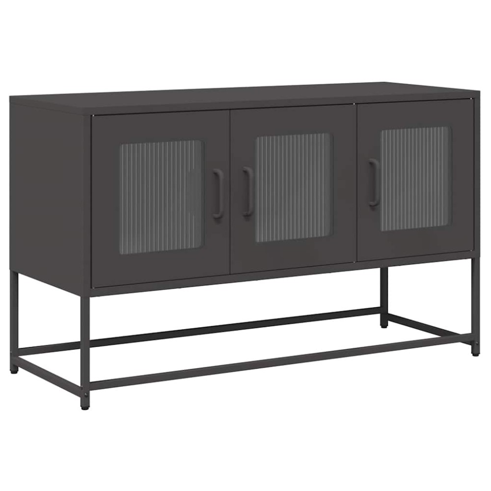vidaXL Dulap TV, negru, 100,5x39x60,5 cm, oțel laminat la rece