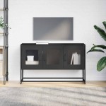 vidaXL Dulap TV, negru, 100,5x39x60,5 cm, oțel laminat la rece