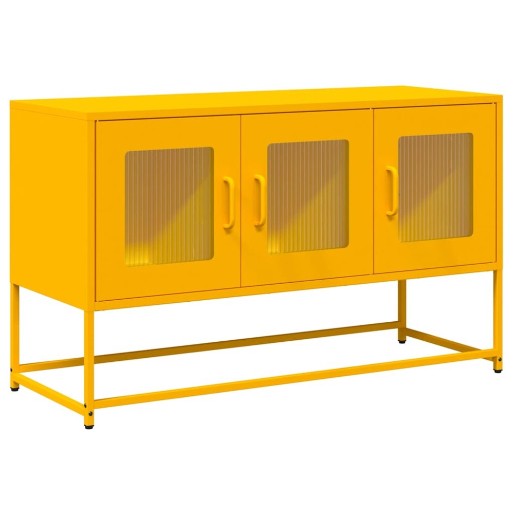 vidaXL Dulap TV, galben muștar, 100,5x39x60,5 cm, oțel laminat la rece