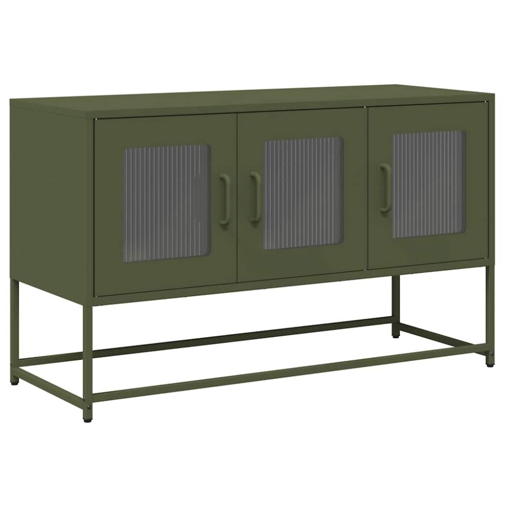 vidaXL Dulap TV verde măsliniu, 100,5x39x60,5 cm, oțel laminat la rece