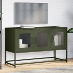 vidaXL Dulap TV verde măsliniu, 100,5x39x60,5 cm, oțel laminat la rece vidaXL Dulap TV verde măsliniu, 100,5x39x60,5 cm, oțel laminat la rece