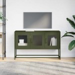 vidaXL Dulap TV verde măsliniu, 100,5x39x60,5 cm, oțel laminat la rece vidaXL Dulap TV verde măsliniu, 100,5x39x60,5 cm, oțel laminat la rece