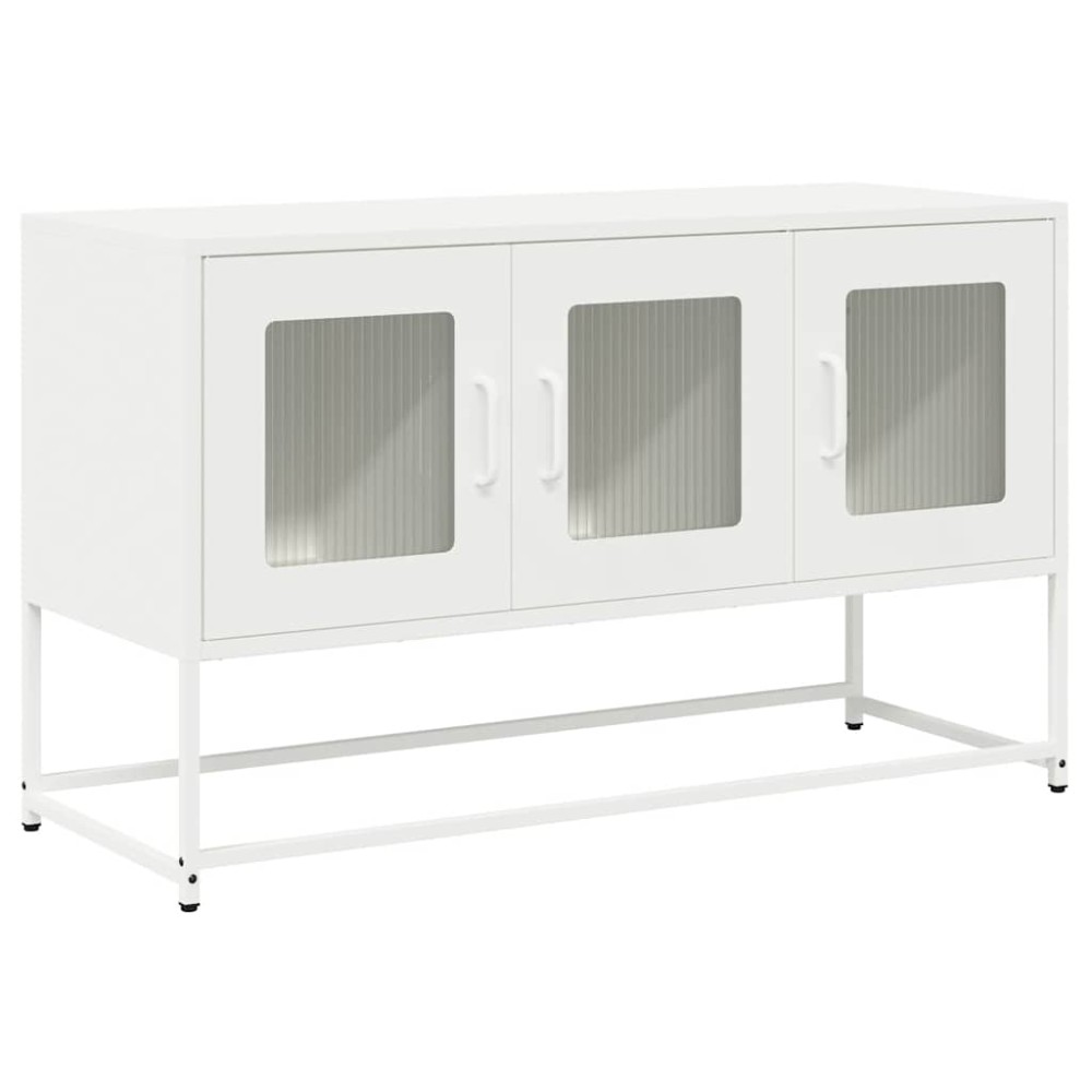 vidaXL Dulap TV, alb, 100,5x39x60,5 cm, oțel laminat la rece