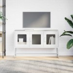 vidaXL Dulap TV, alb, 100,5x39x60,5 cm, oțel laminat la rece vidaXL Dulap TV, alb, 100,5x39x60,5 cm, oțel laminat la rece