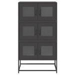 vidaXL Dulap înalt, negru, 68x39x123 cm, oțel