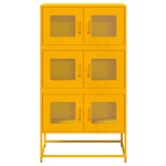 vidaXL Dulap înalt, galben muștar, 68x39x123 cm, oțel vidaXL Dulap înalt, galben muștar, 68x39x123 cm, oțel