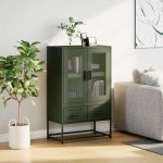 vidaXL Dulap înalt, verde măsliniu, 68x39x111,5 cm, oțel vidaXL Dulap înalt, verde măsliniu, 68x39x111,5 cm, oțel