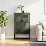 vidaXL Dulap înalt, verde măsliniu, 68x39x111,5 cm, oțel vidaXL Dulap înalt, verde măsliniu, 68x39x111,5 cm, oțel