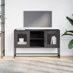 vidaXL Dulap TV, negru, 68,5x39x60,5 cm, oțel vidaXL Dulap TV, negru, 68,5x39x60,5 cm, oțel
