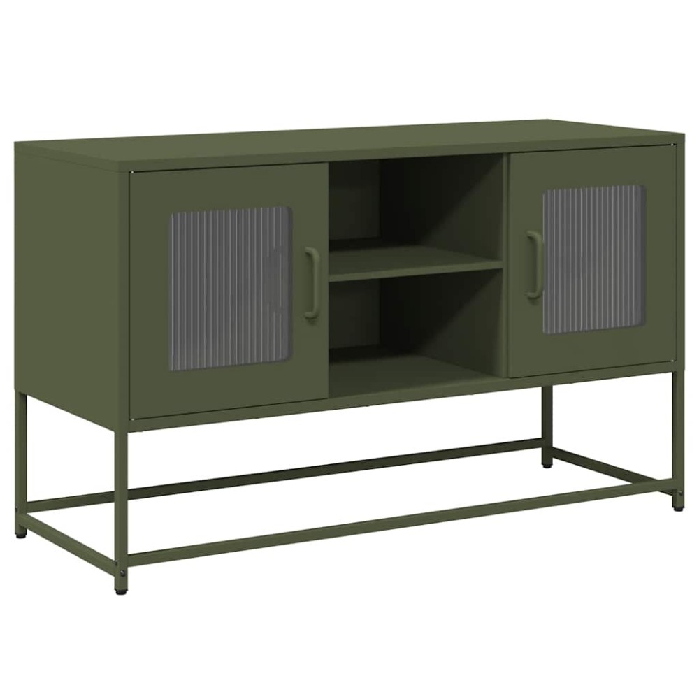 vidaXL Dulap TV, verde măsliniu, 100,5x39x60,5 cm, oțel