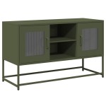 vidaXL Dulap TV, verde măsliniu, 100,5x39x60,5 cm, oțel vidaXL Dulap TV, verde măsliniu, 100,5x39x60,5 cm, oțel