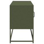 vidaXL Dulap TV, verde măsliniu, 100,5x39x60,5 cm, oțel vidaXL Dulap TV, verde măsliniu, 100,5x39x60,5 cm, oțel