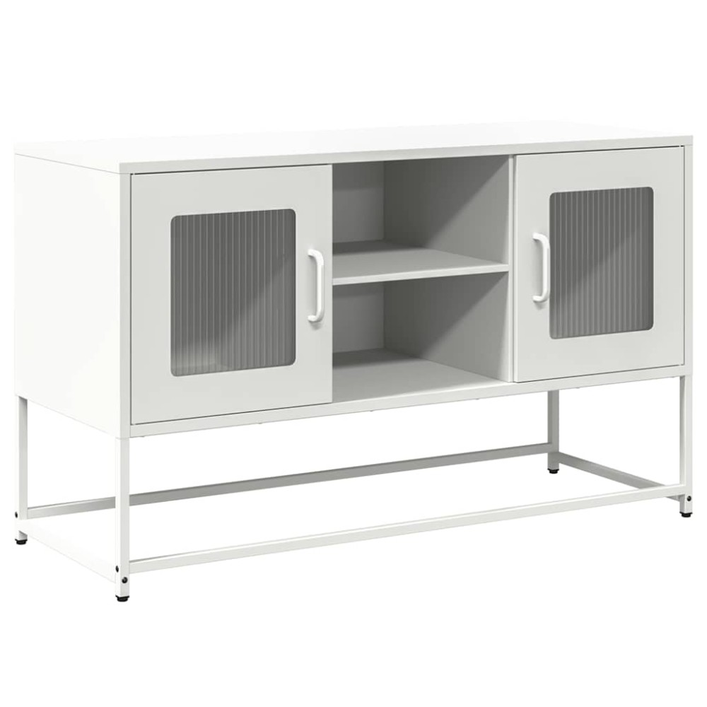 vidaXL Dulap TV, alb, 100,5x39x60,5 cm, oțel