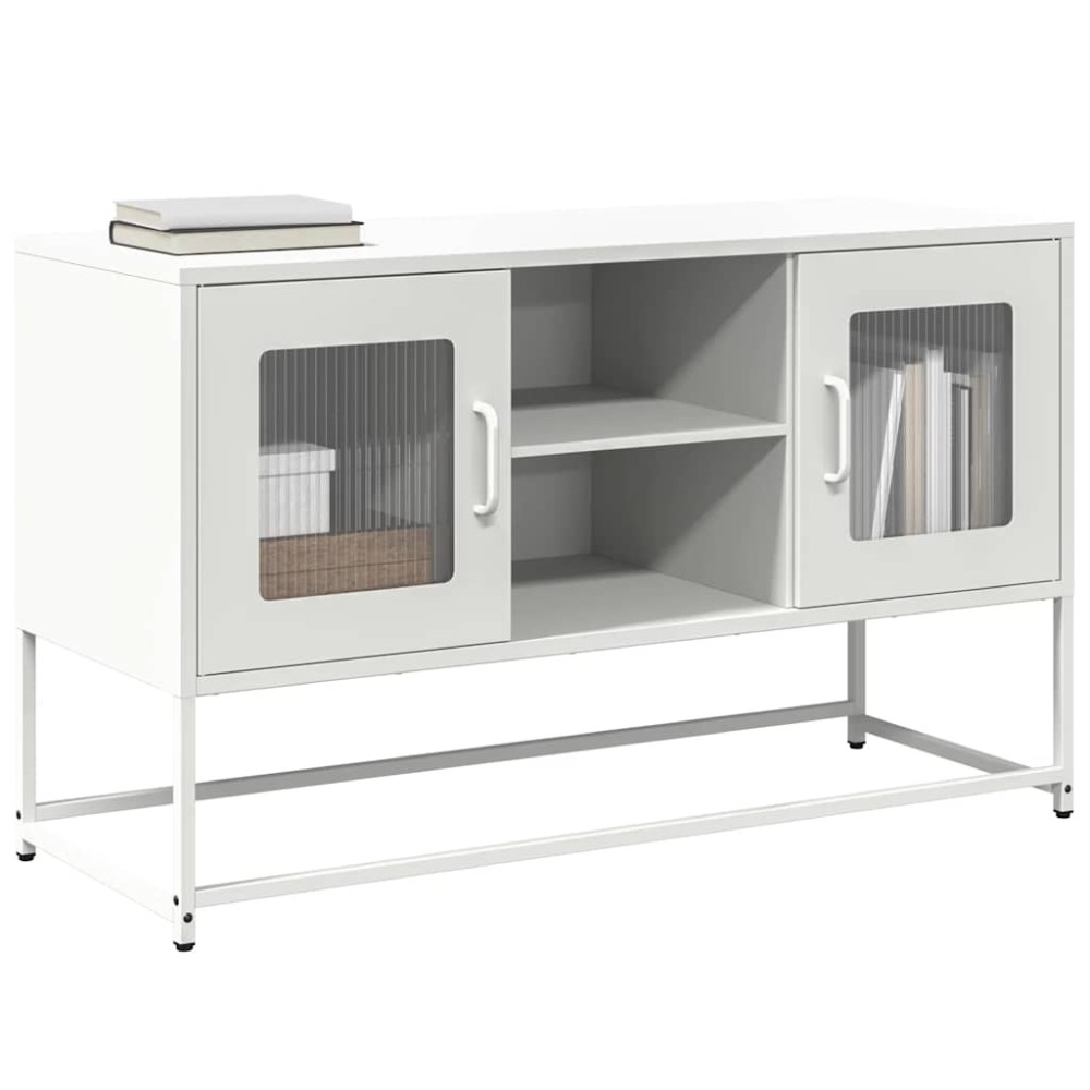 vidaXL Dulap TV, alb, 100,5x39x60,5 cm, oțel
