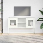 vidaXL Dulap TV, alb, 100,5x39x60,5 cm, oțel vidaXL Dulap TV, alb, 100,5x39x60,5 cm, oțel