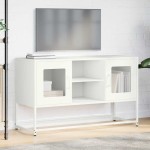 vidaXL Dulap TV, alb, 100,5x39x60,5 cm, oțel vidaXL Dulap TV, alb, 100,5x39x60,5 cm, oțel
