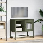 vidaXL Dulap TV, verde măsliniu, 68x39x60,5 cm, oțel