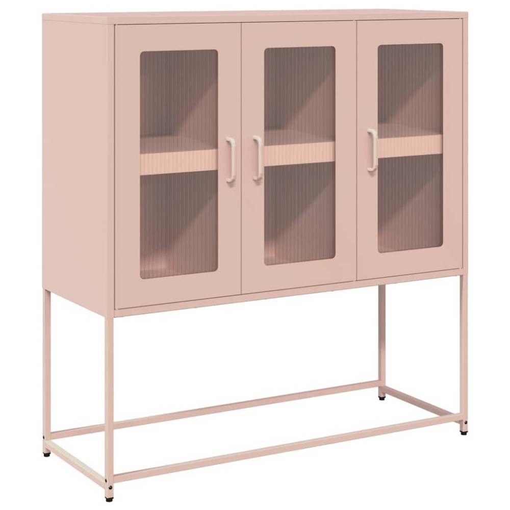 vidaXL Dulap, roz, 100,5x39x107 cm, oțel laminat la rece