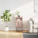 vidaXL Noptieră, roz, 36x39x78 cm, oțel laminat la rece