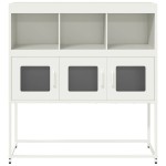 vidaXL Dulap, alb, 100,5x39x107 cm, oțel laminat la rece