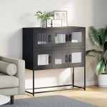 vidaXL Dulap, negru, 100,5x39x107 cm, oțel laminat la rece