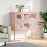 vidaXL Dulap, roz, 100,5x39x107 cm, oțel laminat la rece vidaXL Dulap, roz, 100,5x39x107 cm, oțel laminat la rece