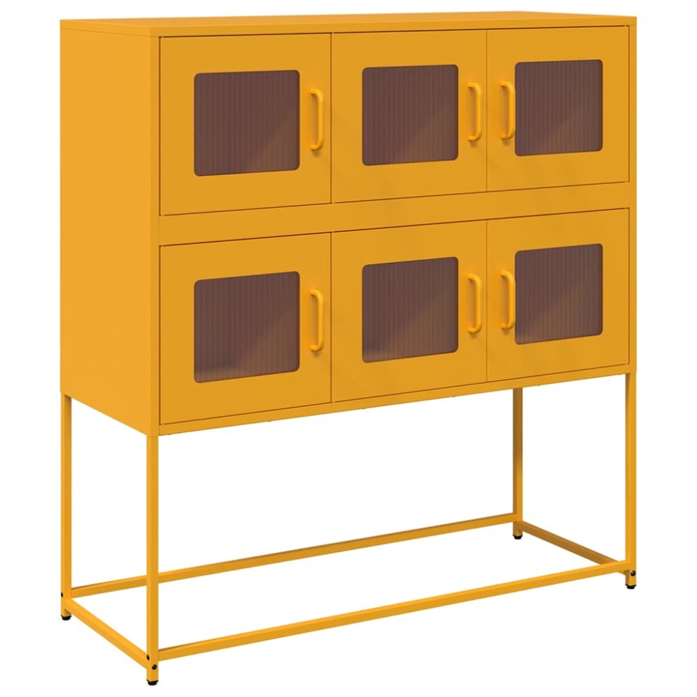 vidaXL Dulap, galben muștar, 100,5x39x107 cm, oțel laminat la rece