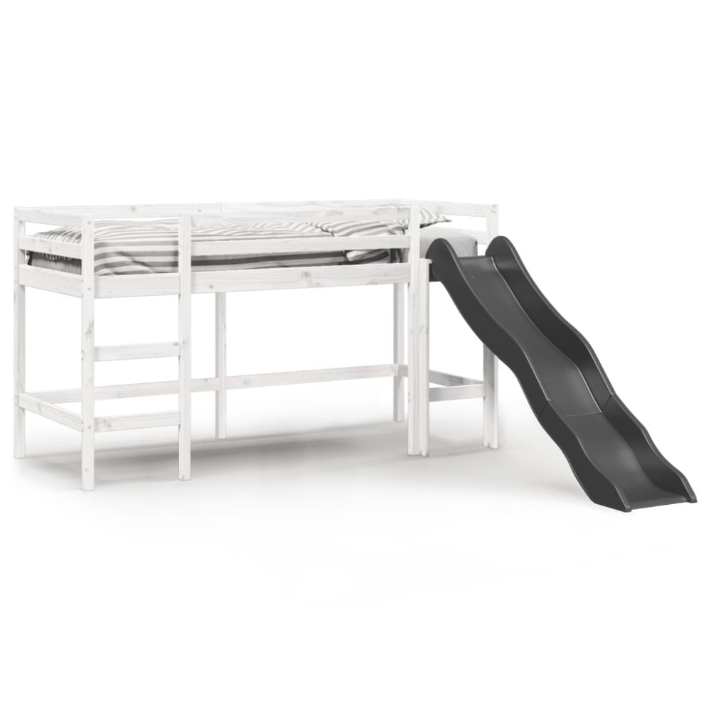 vidaXL Pat pentru copii fără saltea, alb, 90x200 cm, lemn masiv de pin
