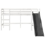 vidaXL Pat pentru copii fără saltea, alb, 90x200 cm, lemn masiv de pin
