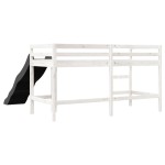 vidaXL Pat pentru copii fără saltea, alb, 90x200 cm, lemn masiv de pin