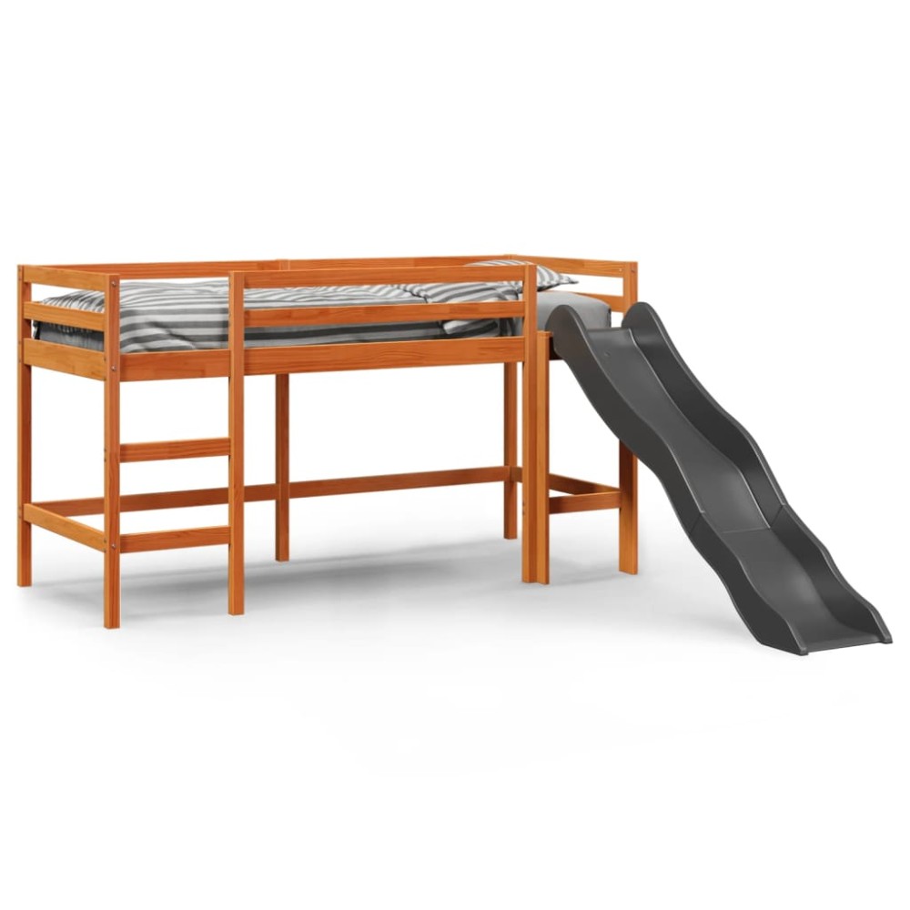 vidaXL Pat pentru copii fără saltea maro 90x190 cm lemn masiv pin