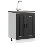 vidaXL Dulap de bază pentru chiuvetă „Kalmar” Negru lemn de prelucrare vidaXL Dulap de bază pentru chiuvetă „Kalmar” Negru lemn de prelucrare