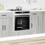 vidaXL Dulap pentru cuptor „Kalmar” din lemn prelucrat Sonoma gri