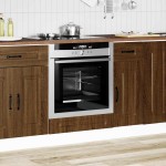vidaXL Dulap pentru cuptor "Kalmar" din lemn de stejar maro