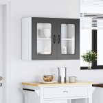 vidaXL Dulap de bucătărie cu ușă din sticlă „Kalmar” din lemn negru