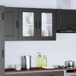 vidaXL Dulap de bucătărie cu ușă din sticlă „Kalmar” din lemn negru