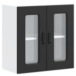 vidaXL Dulap de bucătărie cu ușă din sticlă „Kalmar” din lemn negru