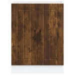 vidaXL Dulap de bază pentru chiuvetă „Lucca” Lemn stejar afumat