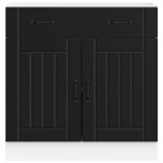 vidaXL Dulap de bază de bucătărie „Lucca” din lemn negru prelucrat vidaXL Dulap de bază de bucătărie „Lucca” din lemn negru prelucrat
