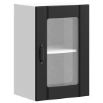 vidaXL Dulap de bucătărie cu ușă din sticlă „Lucca” negru