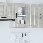 vidaXL Dulap de bucătărie cu ușă din sticlă „Lucca” gri beton
