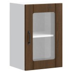 vidaXL Dulap de bucătărie cu ușă din sticlă din stejar maro „Lucca”