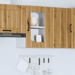 vidaXL Dulap de bucătărie cu ușă sticlă din stejar artizanal „Lucca”