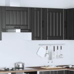 vidaXL Dulap de bucătărie „Lucca” lemn prelucrat negru vidaXL Dulap de bucătărie „Lucca” lemn prelucrat negru