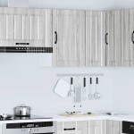 vidaXL Dulap de bucatarie "Lucca" din lemn prelucrat Sonoma gri
