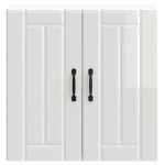 vidaXL Dulap de bucatarie "Lucca" din lemn prelucrat alb lucios