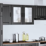vidaXL Dulap de bucătărie cu ușă din sticlă „Lucca” din lemn negru
