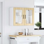 vidaXL Dulap bucătărie cu ușă sticlă Lucca lemn de stejar de Sonoma vidaXL Dulap bucătărie cu ușă sticlă Lucca lemn de stejar de Sonoma