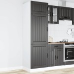 vidaXL Dulap de bucătărie „Lucca” din lemn negru prelucrat vidaXL Dulap de bucătărie „Lucca” din lemn negru prelucrat