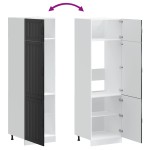 vidaXL Dulap de bucătărie „Lucca” din lemn negru prelucrat vidaXL Dulap de bucătărie „Lucca” din lemn negru prelucrat